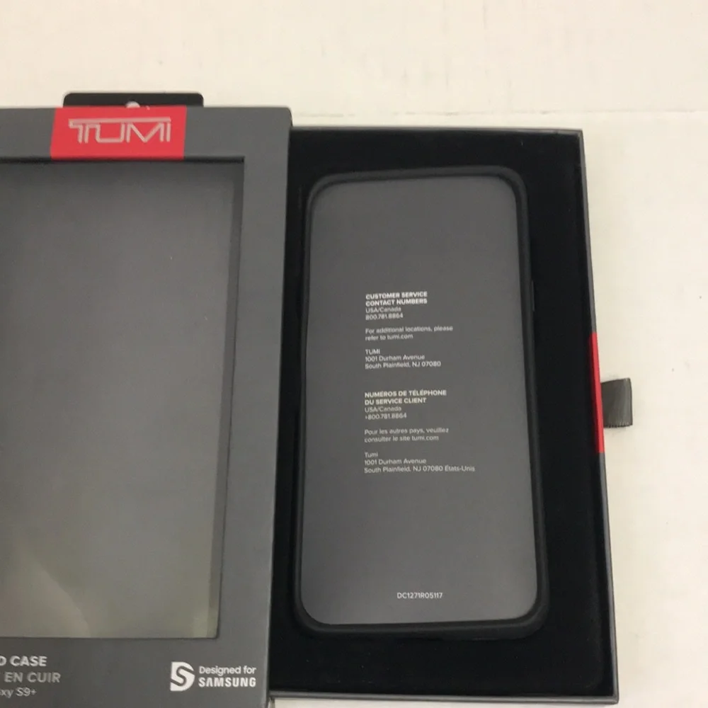 Tumi Black Leather Co Mold Case Samsung Galaxy S9+